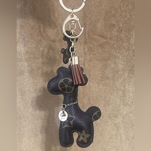 Brown and Gold Giraffe Keychain